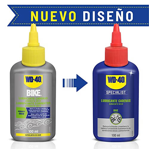 WD-40 BIKE- Lubricante de Cadenas de Bicicleta para Ambiente Seco - Gotero 100ml