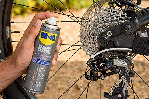WD-40 Bike- Lubricante de Cadenas de Bicicleta para Todo Tipo de Condiciones y Ambientes- Spray 250ml