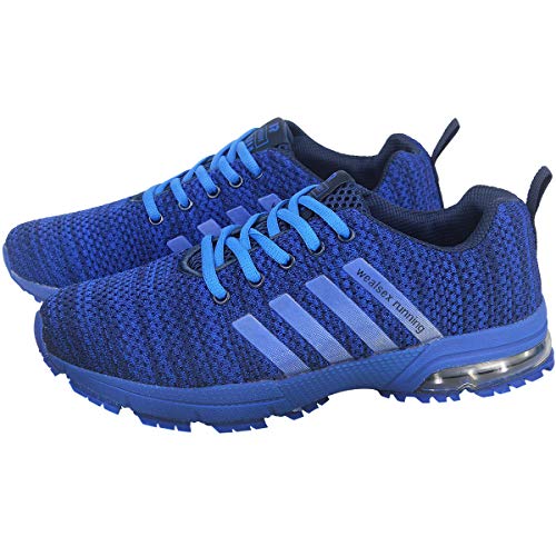 Wealsex Zapatos para Correr En Montaña Asfalto Aire Libre Deportes Zapatillas De Running para Hombre (43, Azul)