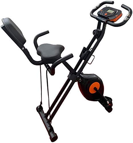 WEI-LUONG plegable Plegable cubierta Ciclismo Bicicleta estática, Cardio entrenamiento de la vuelta de la bici con la tasa de sensores Corazón y pantalla de la consola, Mute aptitud bicicletas y Ab Tr