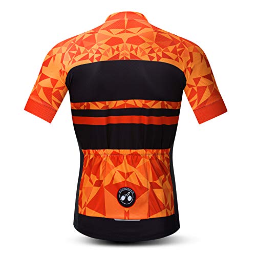 weimostar Ciclismo Jersey hombres bicicleta camisa MTB tops montaña carretera ropa Bicicletas chaqueta verano carreras ciclo blusa naranja L