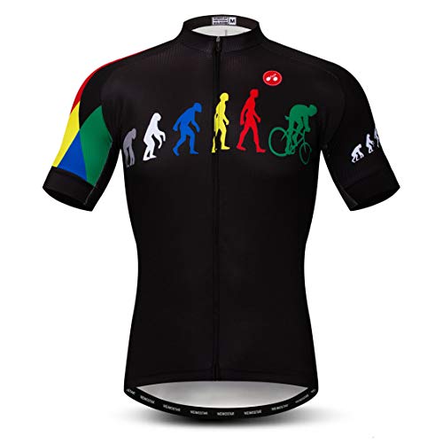 Weimostar Ciclismo Jersey para Hombre Tops de Bicicleta MTB Jersey Zip Mountain Road Ropa Bicicleta equitación Top Sports Racing Camisa Masculina Ropa Deportiva Negro XXXL