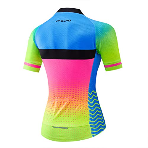 Weimostar Maillot de ciclismo o de montaña para mujer con cremallera, de manga corta