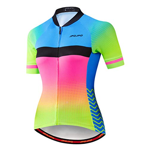 Weimostar Maillot de ciclismo o de montaña para mujer con cremallera, de manga corta