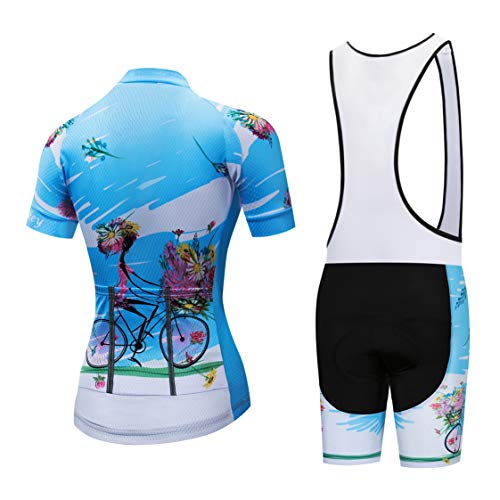 Weimostar Maillot de ciclismo para mujer, camiseta de manga corta, ropa de ciclismo de carreras MTB, top de verano, Mujer, 2, L = Brust 86-92 cm