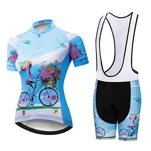 Weimostar Maillot de ciclismo para mujer, camiseta de manga corta, ropa de ciclismo de carreras MTB, top de verano, Mujer, 2, L = Brust 86-92 cm