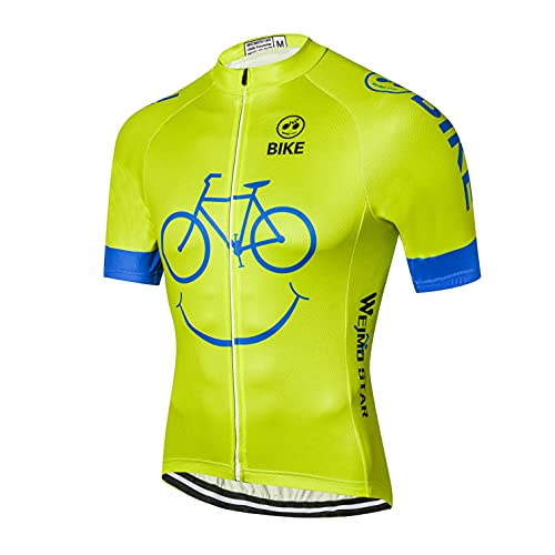 weimostar Manga corta Ciclismo Jersey Hombres Cremallera Completa Bicicleta Camisa Correr Top Bicicletas Ropa, 361, 3XL