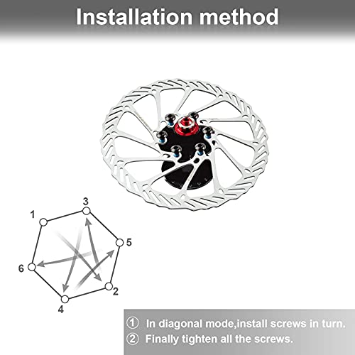 Weinsamkeit 2 Piezas de Rotor de Freno de Disco de Bicicleta de Acero Inoxidable de 160 Mm ， Disco 6 Tornillos , Adecuados para Bicicletas de Carretera Y Bicicletas de Montaña de Piezas de Reparación