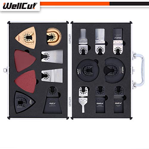 WELLCUT® WC-MT34 - Juego de cuchillas de sierra multiherramientas (34 piezas, aluminio)