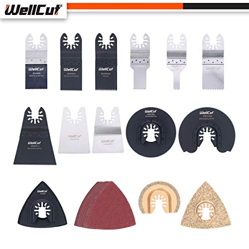 WELLCUT® WC-MT34 - Juego de cuchillas de sierra multiherramientas (34 piezas, aluminio)