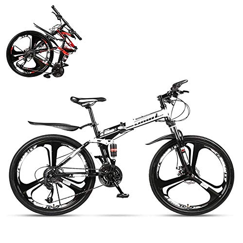 WENHAO Bicicleta adulta plegable, velocidad de 26 pulgadas Velocidad variable Doble amortiguador de descarga de carreras, con bloqueo de choque delantero, 4 colores, adecuado for altura 165-185 cm