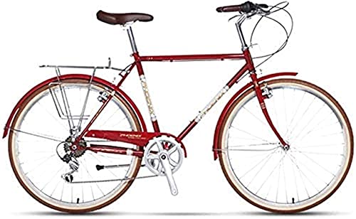 WENHAO Ciclismo retro de la carretera, bicicleta de cercanía urbana de 7 velocidades de acero altos de 7 velocidades de las mujeres, liberación rápida, dos v, ideal for viajes de carretera fuera de ca