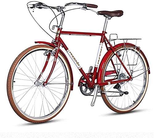 WENHAO Ciclismo retro de la carretera, bicicleta de cercanía urbana de 7 velocidades de acero altos de 7 velocidades de las mujeres, liberación rápida, dos v, ideal for viajes de carretera fuera de ca