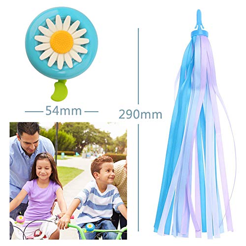 WENTS Campanas de Bicicleta para niños 2pcs y Bicicleta Streamer Scooter Streamer Accesorios 4pcs Piezas de Bicicleta para niños pequeños