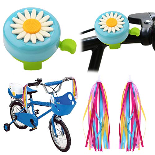 WENTS Campanas de Bicicleta para niños 2pcs y Bicicleta Streamer Scooter Streamer Accesorios 4pcs Piezas de Bicicleta para niños pequeños