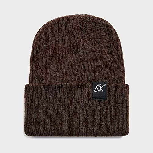 WFS Accesorios de Invierno Sombrero de Invierno Boina cálida Beanie Hombres Sombrero Invierno Unisex Gorro Gorra Simple hinchado de Punto capó Sombrero cálido (Color : Coffee, tamaño : 6 7/8-7 1/8)