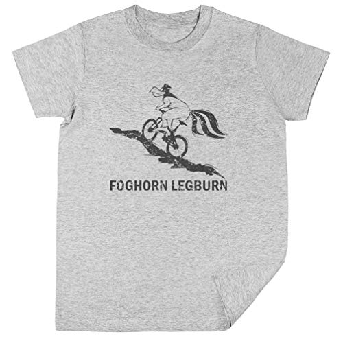 Wigoro Foghorn Legburn Mountain Biker MTB - Mountain Bike Niños Unisexo Chicos Chicas Gris Camiseta Kids Unisex T-Shirt