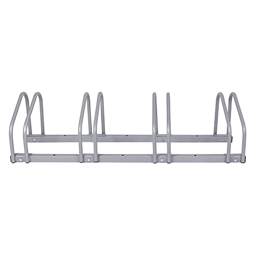 WilTec Soporte 4 Bicicletas Aparcamiento bicis Aparcabicis 95x33x27cm Metal galvanizado Exterior Suelo