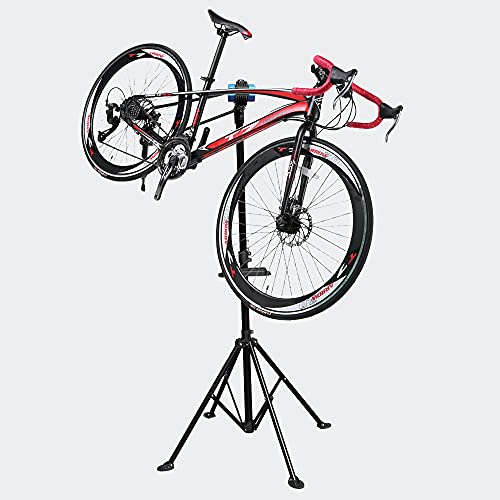 WilTec Soporte reparación Bici Altura Ajustable Giratorio 360° Caballete Montaje Bicicleta 30kg Taller