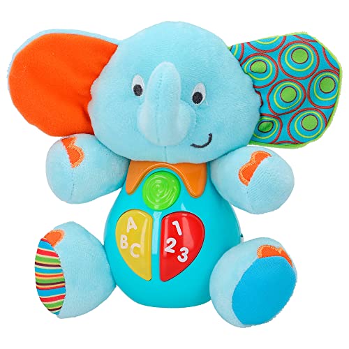 winfun - Peluche luces y sonidos, Peluche musical, Primera infancia, Juguetes interactivos musicales, Peluche interactivo Elefante Juguetes bebé 6 meses, Peluche bebé, Elefante peluche (85178)