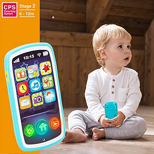 winfun - Teléfono móvil bebés, Juguete teléfono, móvil con sonidos, melodías y luces, + 6 meses, juguetes primera infancia, juguetes bebés, móvil bebés (44523)