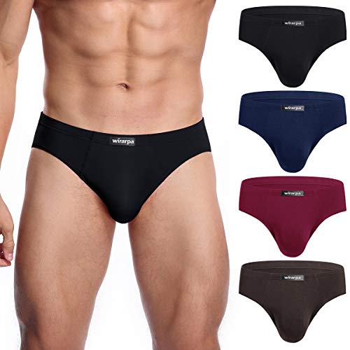 wirarpa Slip Microfibra Hombre Modal Ropa Interior Briefs Calzoncillo para Hombre Pack de 4 Multicolor Tamaño S