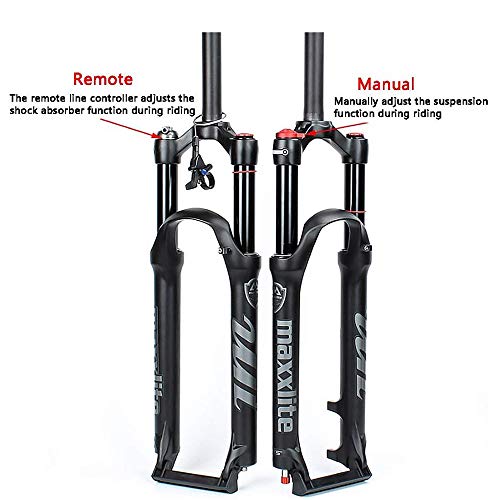 WLDOCA Horquilla neumática Delantera para Bicicleta de montaña 26 27,5 29 `` Horquilla de suspensión MTB Amortiguación Ajuste de Rebote Horquilla para Bicicleta Viaje 120MM,B,27.5''