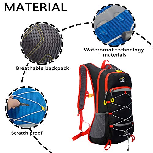 WLZP Mochila de hidratación con 2L Bolsa de Agua, 25L Mochilas Hidratacion MTB ，Vejiga de Agua Mochila Aplicar para hombresy Mujeres esquí, Funcionamiento, Senderismo, Ciclismo