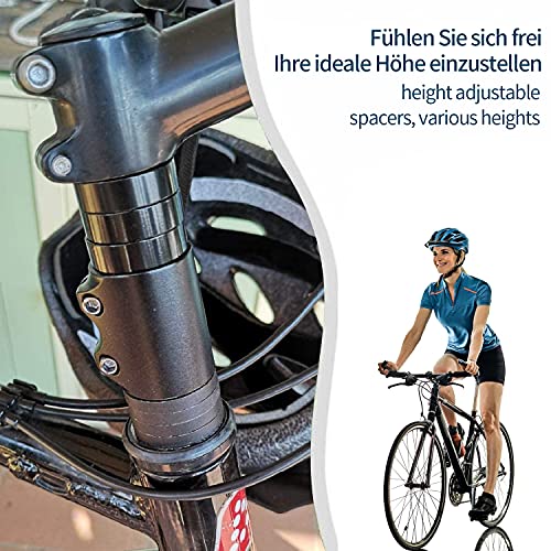 WOKICOR Manillar de bicicleta elevador de manillar: bicicleta de montaña, altura ajustable, adaptador, aleación de aluminio, 120 mm (negro)