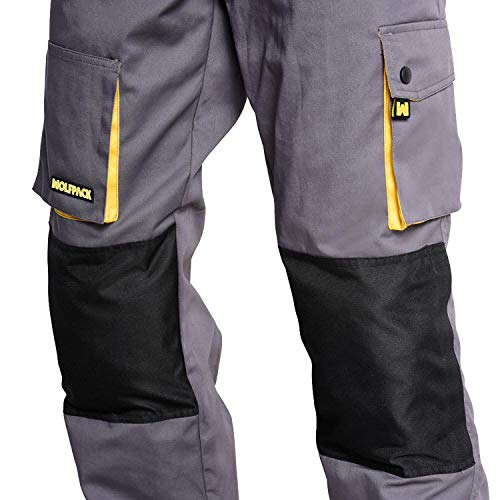 Wolfpack 15017090 - Pantalon de trabajo Gris/Negro, Talla 42/44 M