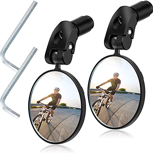 WOOLUCK Espejo Retrovisor de Bicicleta, 360 Grados Ajustable Espejo Convexo para Bicicleta, para Bicicleta de Montaña y Carretera (2 Piezas)