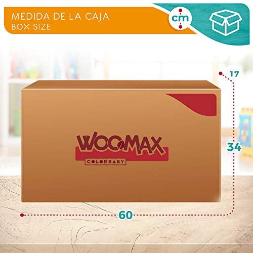 WOOMAX - Bicicleta sin pedales de madera, 90x37x50 cm, moto madera, bicicleta iniciación, niños 2 años, bici niños, máx 25 Kg, rojo y negro, de 2 a 5 años (85368)