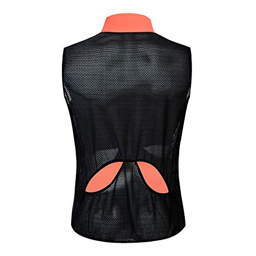 WOSAWE Chaleco de Ciclismo, Hombres Transpirable Sin Mangas Chaqueta de MTB Cortavientos Ropa de Bicicleta (Rosado XL)