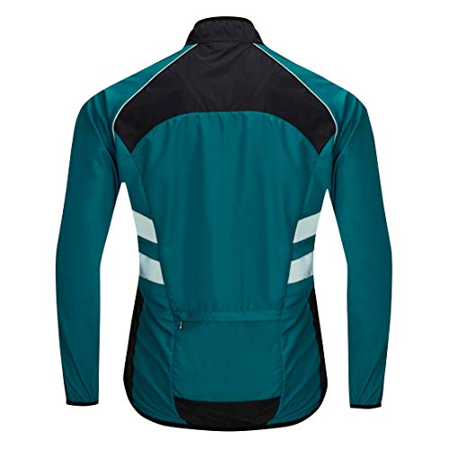 WOSAWE Hombres Ciclismo Chaquetas Impermeable Chaleco Ligero Motocicleta Viento Reflectante Abrigo Correr Montañismo Ropa Deportiva(218 Azul Marino XL)