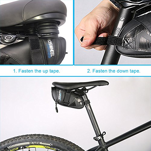 WOTOW Bolsa Sillin Bicicleta Impermeable, Bolsa Bicicleta Sillin Multifunción con Tira reflectante, Bolsa para Bicicleta de Montaña Se utiliza para Llevar Herramientas de Reparación Bici, Llaves, etc.