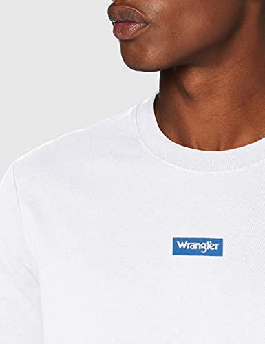 Wrangler Logo Crew Sudadera, Blanco (White 989), S para Hombre
