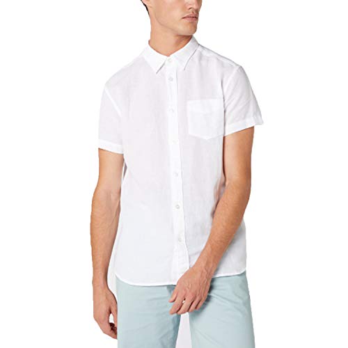 Wrangler SS 1 Pkt Shirt Camisa, Blanco (White 989), Large para Hombre