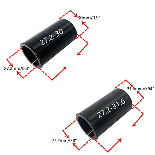 WTpin 2 Piezas Adaptador de Tija de Sillín, Adaptador de Tubo de Tija, Reductor de Tija de Sillín, Cuña Adaptadora de Tija de Sillín, Adecuado para MTB, Bicicleta de Carretera