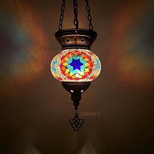 WUYUESUN Nueva lámpara Colgante de Mosaico Turco Vintage Art Deco Hecho a Mano Lamparas de Mesa Mosaico Vidrio Romántico Luz Lamparas con Mosaicos (Body Color : M25)