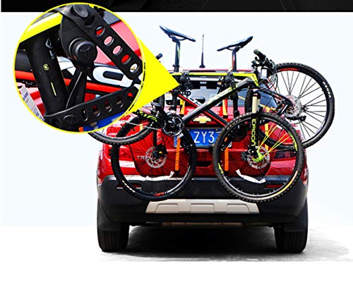 WVIVW Portabicicletas Porton Trasero Universal 2 Bicis 1 Bicicletas Portabicis para Coche con Correas Plegable Porta-Bicis Auto Soporte de Bici baca para Bicicletas Bike Acero Carga 45kg