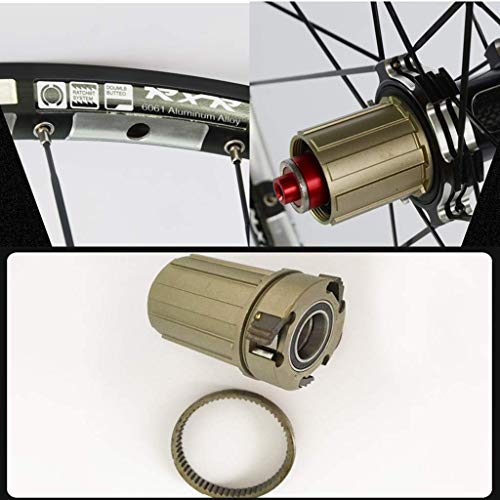 WYJW Juego de Ruedas de Bicicleta 26/27.5/29"MTB CNC Llantas de aleación de Doble Pared Bujes de Carbono Freno de Disco 24H QR NBK Rodamiento Sellado para Casete de 7-11 velocidade