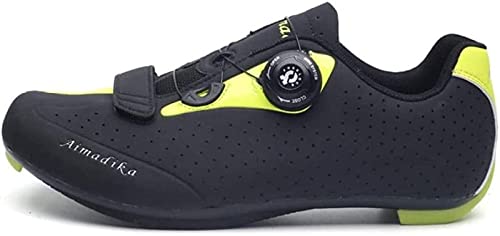 WYUKN Hombre Calzado de Ciclismo Calzado para Bicicleta de Carretera Autoblocante Transpirable Deportes Al Aire Libre Zapatillas MTB Antideslizante para Carretera Descenso,Green-44EU