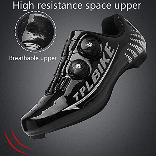 WYUKN Zapatillas de Ciclismo MTB SPD para Hombres y Mujeres, Ideales para Bicicletas de Montaña, Bicicletas de Ciclocross XC Incluidas,BlackMTB-45EU