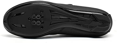 WYUKN Zapatillas de Ciclismo para Hombre, Marca, Bicicleta de Carretera, SPD/SPD-SL, Ciclismo Interior, Compatible con Ejercicio, Doble Trinquete, MTB,Black-11UK=(275mm)=45EU