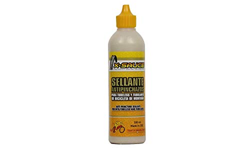 X-Sauce Kit Sellante Anti Pinchazos para Tubeless, Amarillo, 200ml +2 válvulas