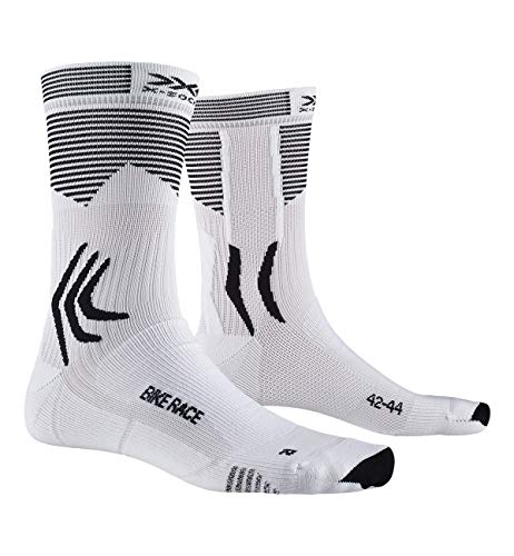 X-Socks Bike Race Socks, Unisex Adulto, Arctic White/Opal Black, 35-38