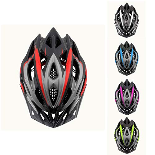 X-TIGER Bicicleta Casco Adulto Unisexo con Certificado CE,Visera y Forro Desmontable Especializado para Ciclismo de Montaña (Rojo)