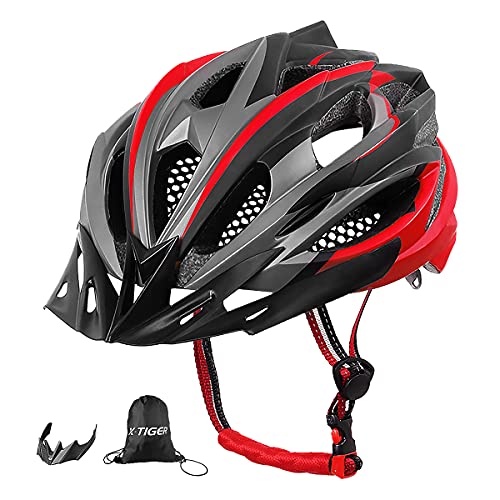 X-TIGER-casco de bicicleta con luz LED trasera para adulto, accesorio  ligero y transpirable, modo Dual, 58-62cm