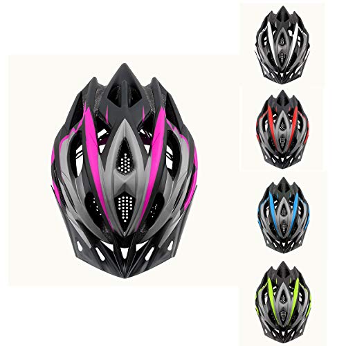 X-TIGER Bicicleta Casco Adulto Unisexo con Certificado CE,Visera y Forro Desmontable Especializado para Ciclismo de Montaña (Rosa)