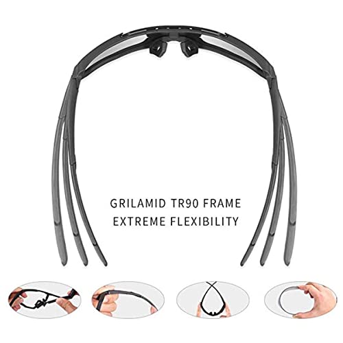 X-TIGER Gafas Ciclismo CE Certificación Polarizadas con 3 Lentes Intercambiables UV 400 Gafas,Corriendo,Moto MTB Bicicleta Montaña,Camping y Actividades al Aire Libre para Hombres y Mujeres TR-90